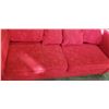 Image 3 : RED FABRIC ROLLED ARM SOFA