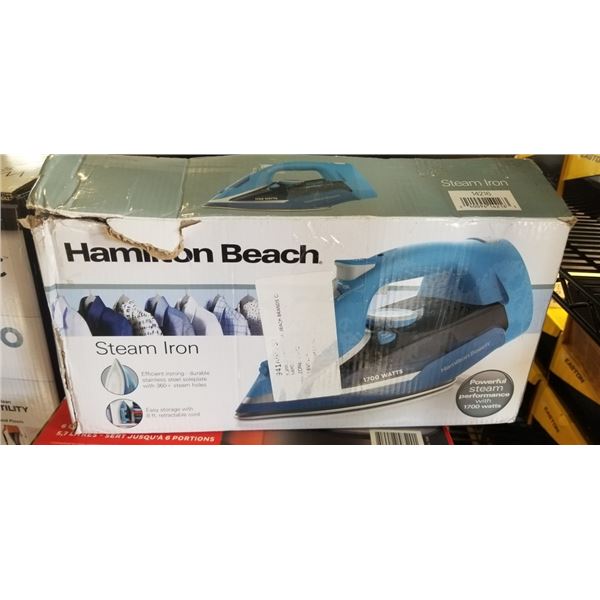 HAMILTON BEACH RETRACTABLE CORD STEAM IRON - TESTED WORKING