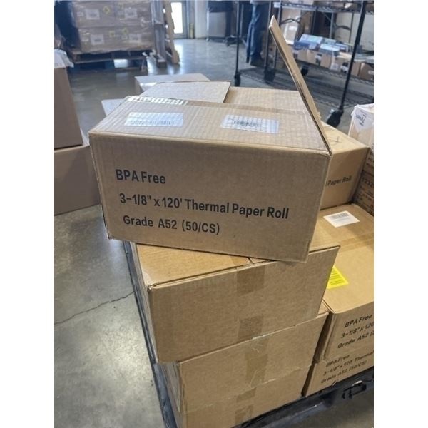 NEW CASE OF THERMAL PAPER ROLLS, 3-1/8 X 120,  50 PER CASE