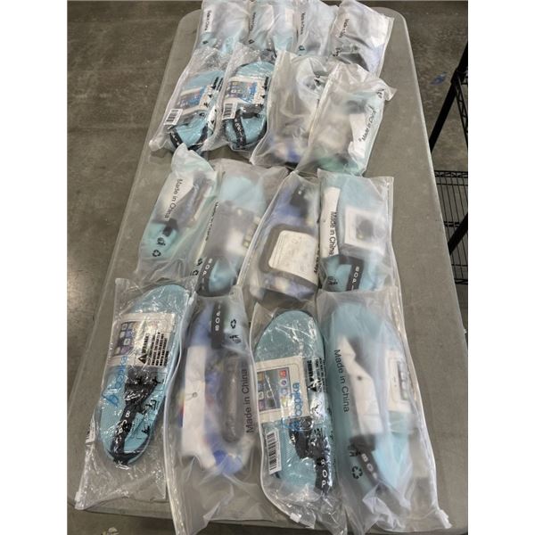 LOT OF WATERSHOES AND PHONE WETBAGS