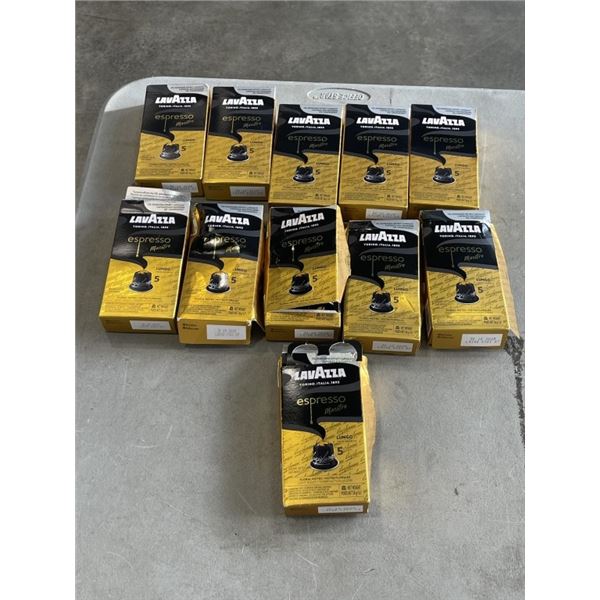 11 PACKS NEW NESPRESSO 'LAVAZZA ESPRESSO COFFEE PODS. SOME PARTIAL