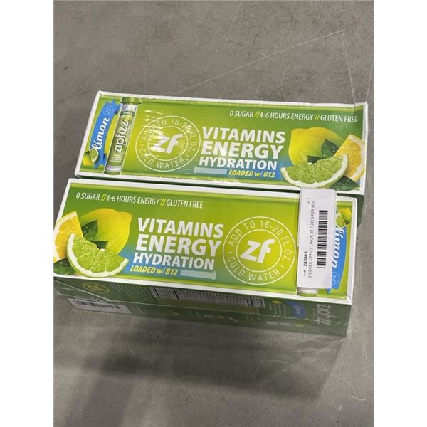 2 BOXES ZIPFIZZ LIMON 20 TUBES PER BOX