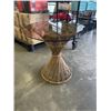 Image 3 : 4PC RATTAN AND GLASS COFFEE AND END TABLE SET
