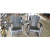 Image 1 : 2 ADIRONDAK CHAIRS AND METAL SET TABLE
