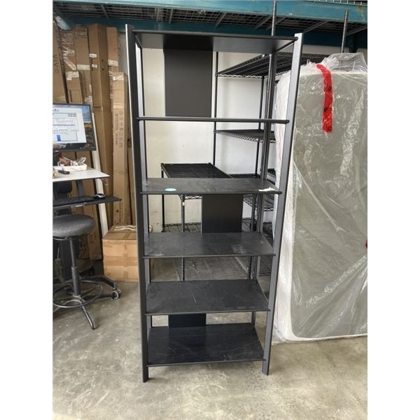 IKEA JATTESTA  BLACK METAL AND WOOD BOOK SHELVE 31" X 77" X 16"