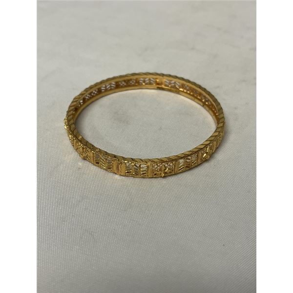 HAND CRAFTED 18K GOLD PLATED BANGLE UNMARKED