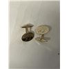 Image 1 : PAIR OF VINTAGE GOLD PLATED STERLING SILVER HINGED CUFFLINKS, HAND POLISHED, EACH MARKED STERLING SM