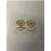 Image 2 : PAIR OF VINTAGE GOLD PLATED STERLING SILVER HINGED CUFFLINKS, HAND POLISHED, EACH MARKED STERLING SM
