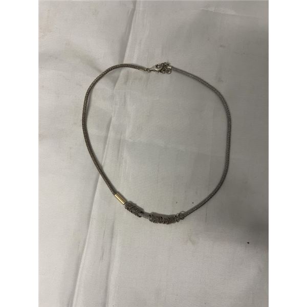 STERLING SILVER (TESTED) CHAIN NECKLACE, MARKED 925 17"-18" LENGTH VINTAGE