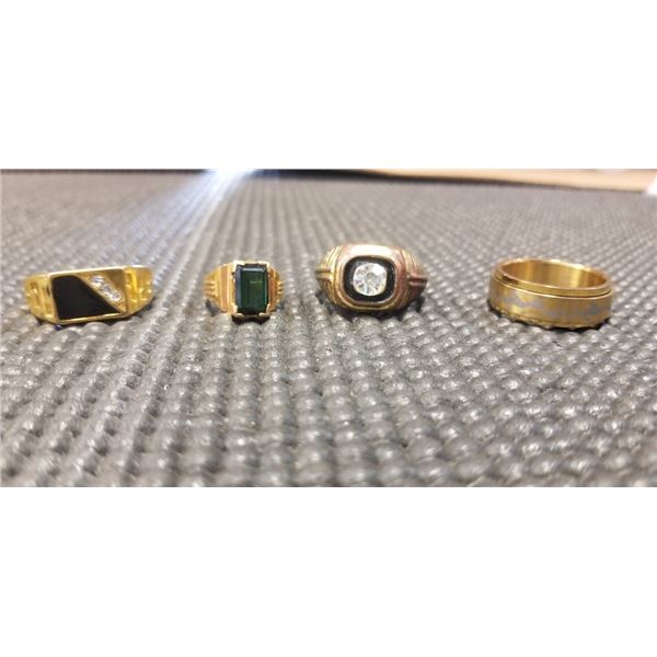 MENS GOLD TONE RINGS