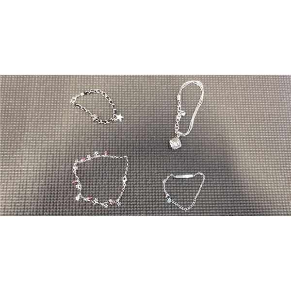 ASSORTED SILVER TONE BRACELETS