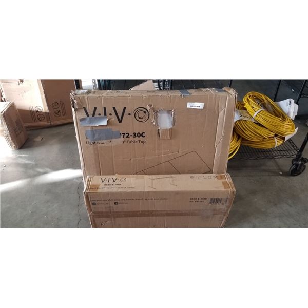 VIVO LIGHT WOOD 71"X 30" TABLE TOP & VIVO BLACK ELETRIC DUAL MOTOR DESK FRAME