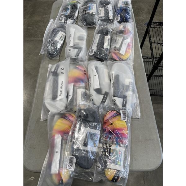 LOT OF WATERSHOES AND PHONE WETBAGS