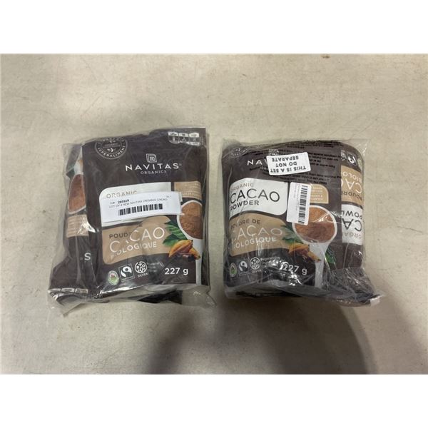 LOT OF 4 NEW NAVTIAS ORGANIC CACAO POWDER