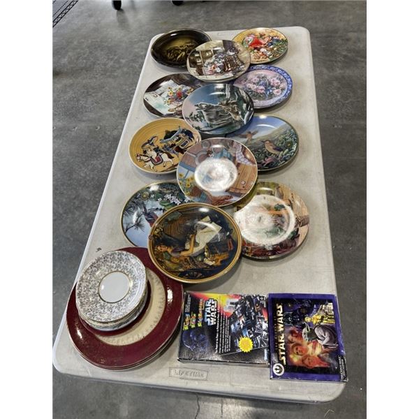 ANTIQUE CHINA AND COLLECTOR PLATES AND VINTAGE STAR WARS COLLECTIBLES