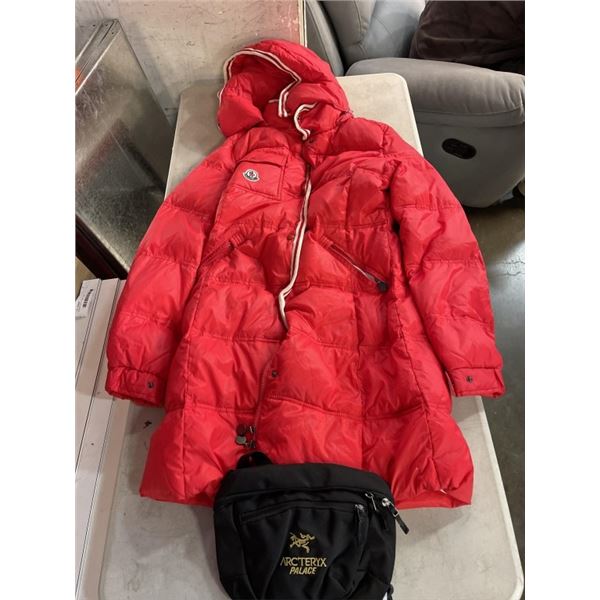 MONCLER LADIES JACKET AND ARCTERYX CROSS BODY BAG