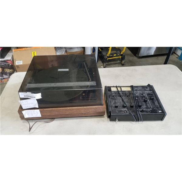 REALISTIC STEREO MIXING CONSOLE AND BSR 5900 X TURNTABLE - WORKING