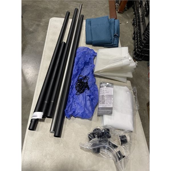 ASSORTED CURTAINS AND SHOWER CURTAINS AND EXTENSION CURTAIN RODS