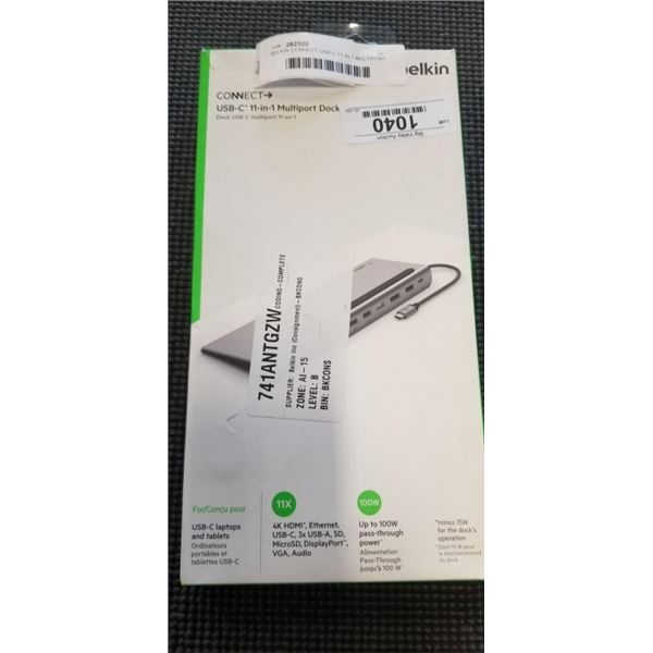 BELKIN CONNECT USB-C 11 IN 1 MULTIPORT DOCK