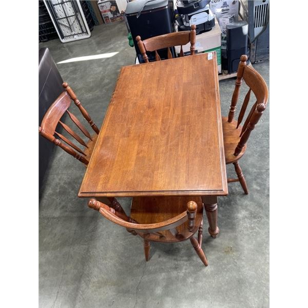SOLID WOOD DINING TABLE AND 4 CHAIRS