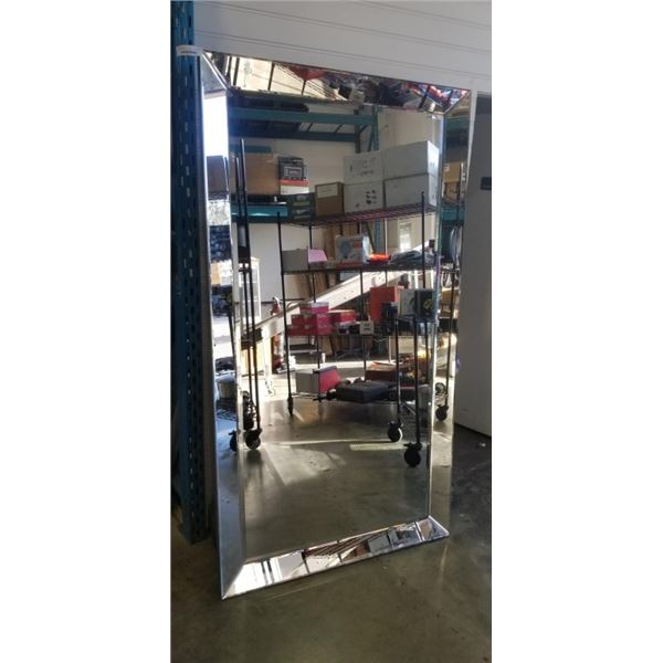 LARGE BEVELLED MIRROR WITH MIRROR FRAME, 80 INCH TALL AND 44 INCH WIDE