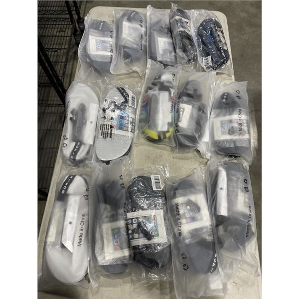 LOT OF VARIOUS WATER SHOES AND WET BAGS