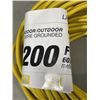 Image 2 : AS NEW HEAVY DUTY 200FT INDOOR OUTDOOR 3 WIRE GROUNDED ELECTRICAL CORD, YELLOW 12AWG