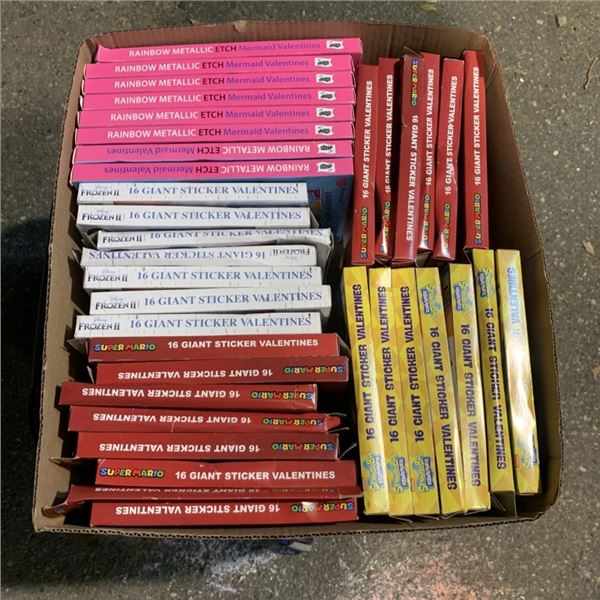 BOX OF VARIOUS NEW VALENTINE'S DAY CARD SETS