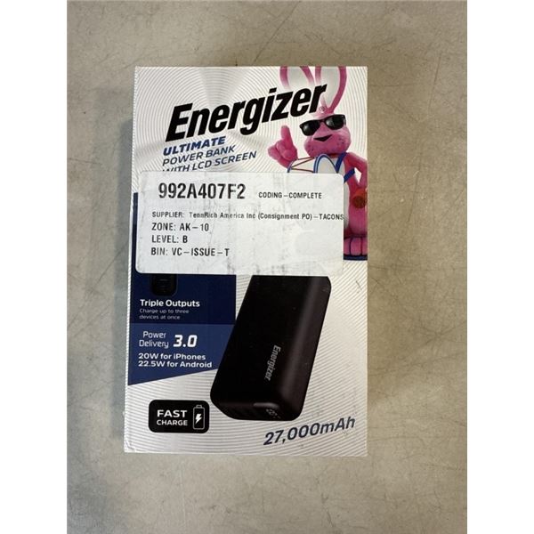 ENERGIZER ULTIMATE POWER BANK WITH LCD SCREEN, 27,000MAH