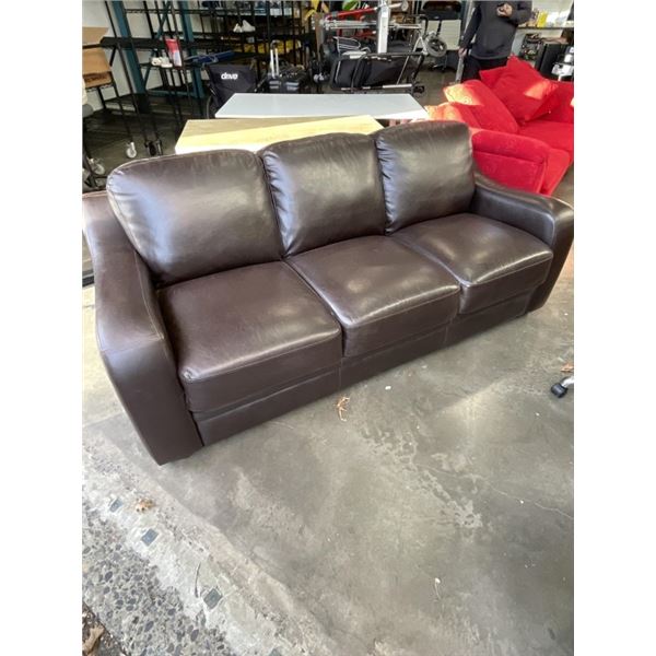 BROWN LEATHER SOFA