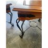 Image 6 : 3PC WROUGHT IRON AND PINE COFFEE TABLE SET