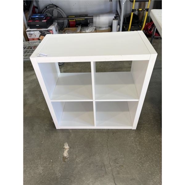 WHITE IKEA 4 CUBICLE DISPLAY SHELF