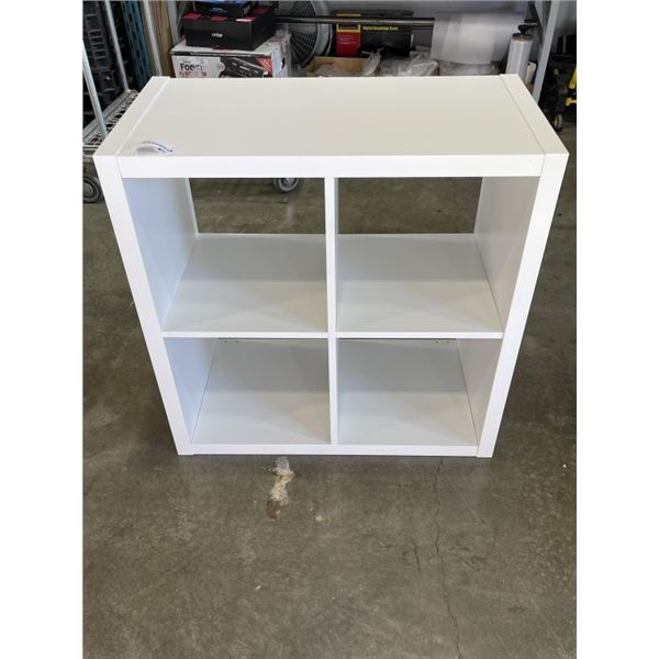 WHITE IKEA 4 CUBICLE DISPLAY SHELF