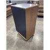 Image 3 : OAK GLASS DOOR ROLLING AUDIO CABINET