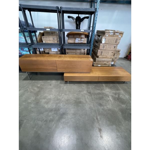 WALNUT 2PC MCM INSPSIRATION FURNITURE CABINET, CAN BE SLID LENGTH WISE TO ACCOMODATE LONGER OR SHORT