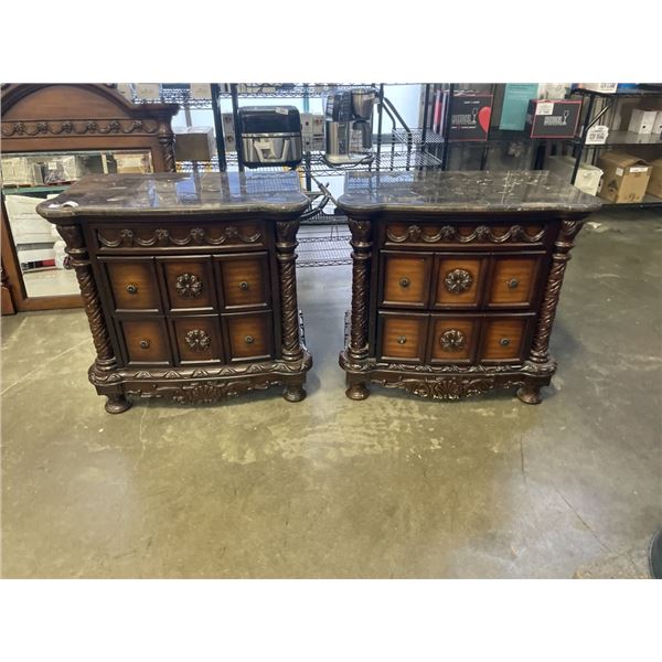 PAIR OF SOLID WOOD 2 DRAWER NIGHTSTANDS