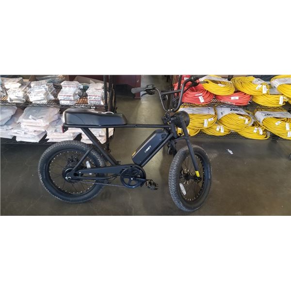 SWFT ZIP 500W ELECTRIC MOTORCYCLE STYLE BIKE W/ UP TO 59.5KM BATTERY RANGE, NO CHARGER - TESTED WORK