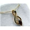 Image 2 : GOLD PLATED STERLING SILVER NATURAL GARNET (0.48CT) AND CZ PENDANT WITH GOLD PLATED STERLING SILVER 