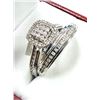 Image 1 : STERLING SILVER NATURAL DIAMOND (0.17CT) ENGAGEMENT RING & WEDDING BAND, W/A $750.00.