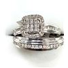 Image 3 : STERLING SILVER NATURAL DIAMOND (0.17CT) ENGAGEMENT RING & WEDDING BAND, W/A $750.00.