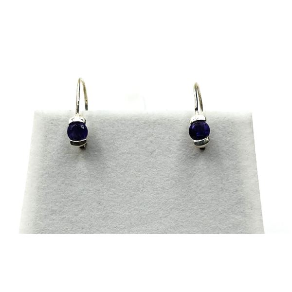STERLING SILVER NATURAL AMETHYST (0.90CT) LEVER BACK EARRINGS, W/A $300.00. AMETHYST IS THE BIRTHSTO