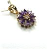 Image 1 : GOLD PLATED STERLING SILVER NATURAL AMETHYST (0.34CT) PENDANT WITH GOLD PLATED STERLING SILVER CHAIN