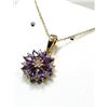 Image 2 : GOLD PLATED STERLING SILVER NATURAL AMETHYST (0.34CT) PENDANT WITH GOLD PLATED STERLING SILVER CHAIN