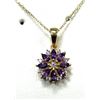 Image 3 : GOLD PLATED STERLING SILVER NATURAL AMETHYST (0.34CT) PENDANT WITH GOLD PLATED STERLING SILVER CHAIN