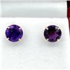 Image 1 : 10KT YELLOW GOLD NATURAL AMETHYST (2.58CT) EARRINGS, W/A $900.00. AMETHYST IS THE BIRTHSTONE FOR FEB