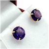 Image 3 : 10KT YELLOW GOLD NATURAL AMETHYST (2.58CT) EARRINGS, W/A $900.00. AMETHYST IS THE BIRTHSTONE FOR FEB