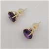 Image 4 : 10KT YELLOW GOLD NATURAL AMETHYST (2.58CT) EARRINGS, W/A $900.00. AMETHYST IS THE BIRTHSTONE FOR FEB
