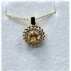 Image 2 : GOLD PLATED STERLING SILVER NATURAL CITRINE (0.50CT) AND CZ PENDANT WITH GOLD PLATED STERLING SILVER