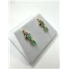 Image 3 : GOLD PLATED STERLING SILVER NATURAL EMERALD (0.96CT) AND CZ EARRINGS, W/A $1000.00. EMERALD IS THE B