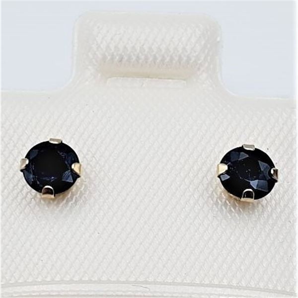 10KT YELLOW GOLD NATURAL BLUE SAPPHIRE (0.15CT) EARRINGS, W/A $650.00. SAPPHIRE IS THE BIRTHSTONE FO